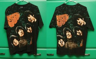 Vintage The Beatles Rubber Soul T - Shirt Shirt Black 100 Cotton Xl