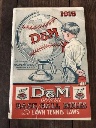 Vtg 1915 Draper & Maynard Sporting Goods Base Ball Rules Booklet Ty Cobb Rare 2