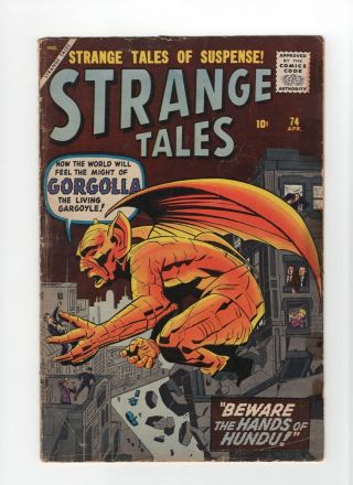 Strange Tales 74 Vintage Marvel Atlas Comic Gorgolla Living Gargoyle Prototype