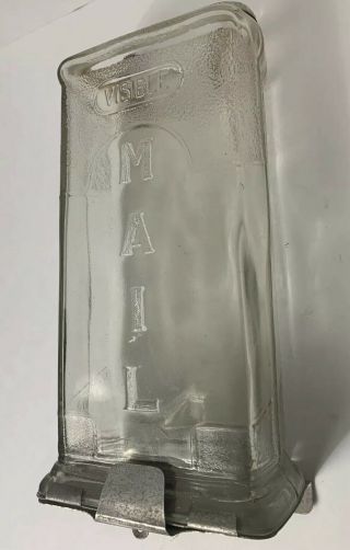 Vintage Glass " Visible " Mailbox Lockable Bottom No Lid
