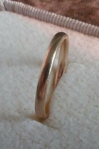 Vintage 14k Solid Yellow Gold 1.  96 Grams - Plain Wedding Band Size 5 1/2 ( (594))