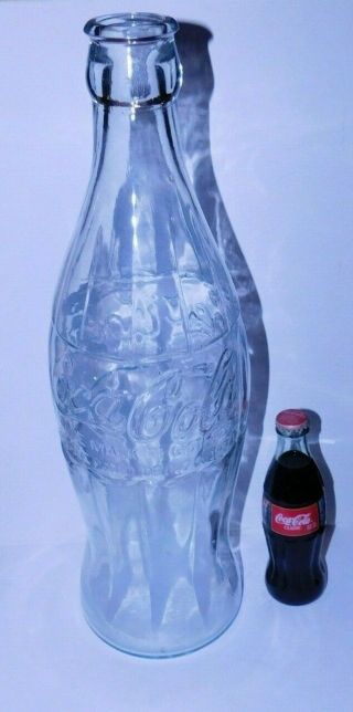 Extra Large Vintage 20 " Glass Coca Cola,  Coke Bottle Advertising