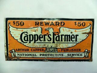 Vintage Cowboy Reward Sign Old Cappers Farmer $50 Western Cattle Ranch Theft