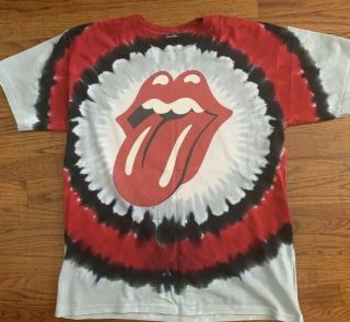 Vintage Rare The Rolling Stones Tie Dye T Shirt Mens Xl Liquid Blue