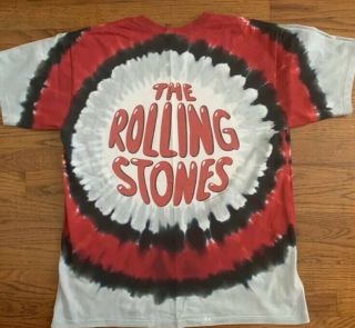Vintage RARE The Rolling Stones Tie Dye T Shirt Mens XL Liquid Blue 2