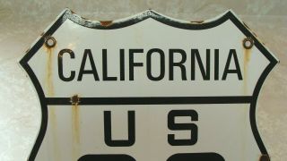 ROUTE US 66 VINTAGE PORCELAIN HISTORIC HIGHWAY SIGN CALIFORNIA 2