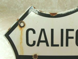 ROUTE US 66 VINTAGE PORCELAIN HISTORIC HIGHWAY SIGN CALIFORNIA 3