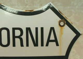 ROUTE US 66 VINTAGE PORCELAIN HISTORIC HIGHWAY SIGN CALIFORNIA 4