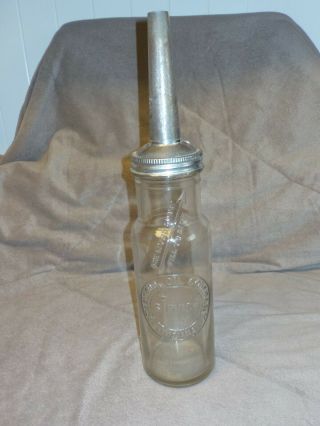 Standard Oil Company Indiana Vintage Glass Quart Oil Bottle Highly Marked