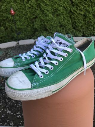 Vintage Converse Made In The Usa Shoes Mens Size 8.  5 Green White All Star 7