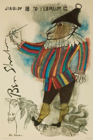 Ben Shahn - Clown (shahn) Vintage Ad (posters,  Wood & Metal Signs)