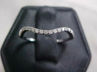 Estate Natural 13 Pave Set Diamond Ring Guard 10k White Gold Sz7.  25