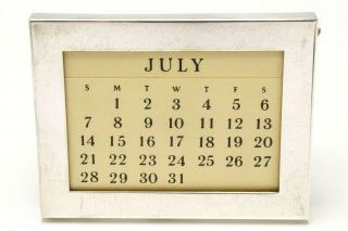 Vintage Tiffany & Co Makers Signed Sterling Silver Framed Perpetual Calendar