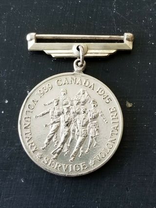 Wwii Canada Canadian Volunteer Service Medal Badge Sterling