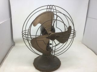 Vintage Ge General Electric 272917 - 1 Fan 10” Oscillating 3 Blade Brass Steampunk
