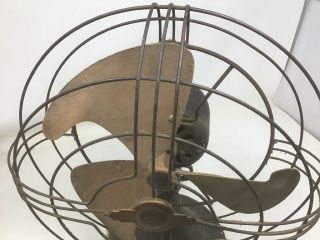 Vintage GE General Electric 272917 - 1 Fan 10” Oscillating 3 Blade Brass Steampunk 3