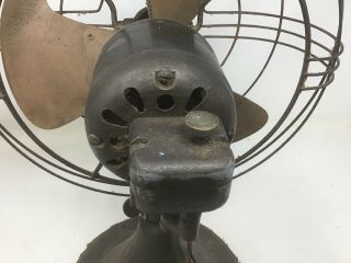 Vintage GE General Electric 272917 - 1 Fan 10” Oscillating 3 Blade Brass Steampunk 8