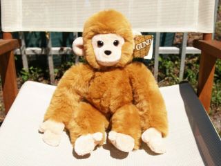 Rare Vintage Gund - Golden Brown Monk - Kees Monkey - Large - 17 " - 2625 - 1980 - All Tags