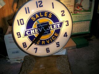 Vintage Chevrolet Service Parts & Accessories Light Clock
