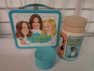 Vintage 1978 Aladdin Charlies Angels Metal Lunchbox Complete Thermos