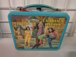 VINTAGE 1978 ALADDIN CHARLIES ANGELS METAL LUNCHBOX COMPLETE THERMOS 3