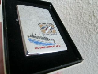 Rare Vintage USS Samuel Gompers Cigarette Lighter Zippo US Navy Ship AD - 37 HTF 7