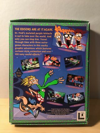 Day of the Tentacle IBM PC DOS Lucasarts CD ROM vintage game - Maniac Mansion 6