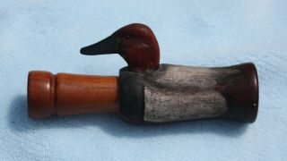 Unusual Carved & Painted Vintage Lohman Duck Call Decoy by Jim & Mary Delso 2