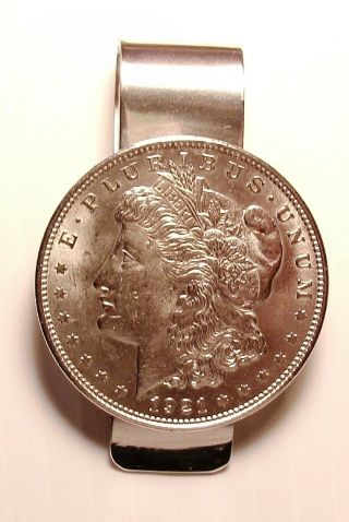 Vintage El Rey Usa 1921 Morgan Silver Dollar Money Clip 46.  3 Grams