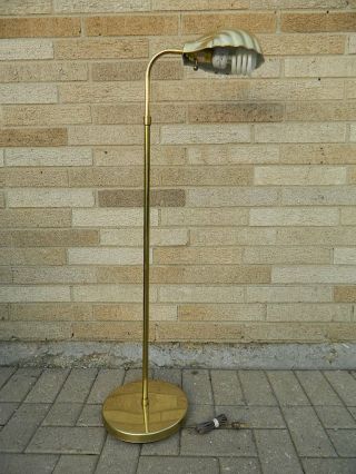 Vintage Brass 34 - 52 " Adjustable Pharmacy Shell Dome Reading Bankers Lamp
