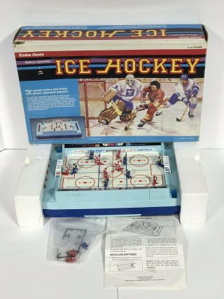 Vintage Radio Shack Battery Operated Ice Hockey Game With Box