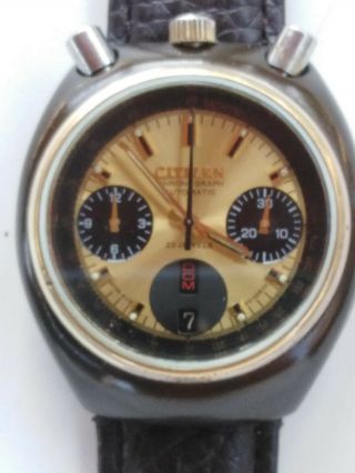 vintage reloj CITIZEN BULLHEAD 8110A CHRONOGRAPH DIAL DORADO 4