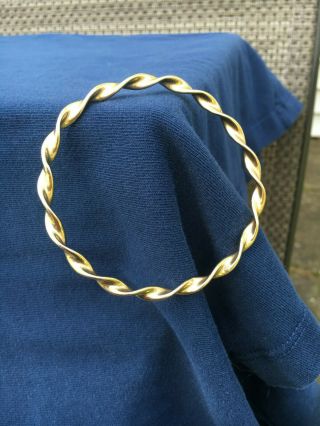 Vintage 14k Yellow Gold Twist Bangle Bracelet