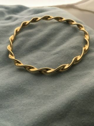 Vintage 14K Yellow Gold Twist Bangle Bracelet 3