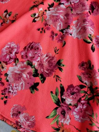 LuLaRoe Rare Neon Pink Floral Nicole Dress EEUC size Small S Roses Vintage 5