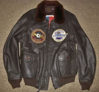 Vintage Navy G1 Flight Jacket,  Patches & Blood Chit,  Size 50,  Flight Suits Ltd.