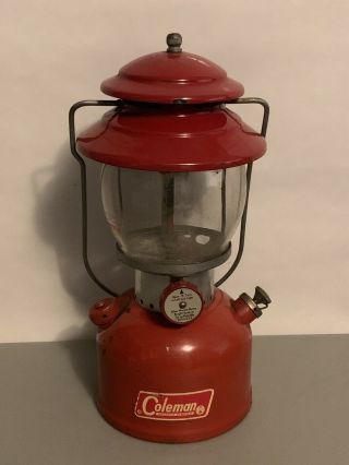 Vintage Coleman Model 200 A Red Single Mantel Lantern Dated 6 - 65