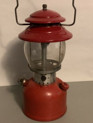 Vintage Coleman Model 200 A Red Single Mantel Lantern Dated 6 - 65 3