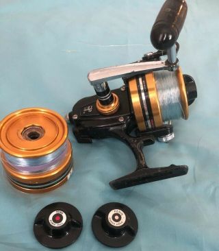 Penn 650SS Vintage Spinning Fishing Reel With Extra Spool And Part Made In USA 3