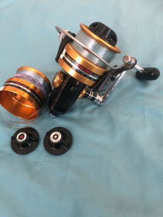 Penn 650SS Vintage Spinning Fishing Reel With Extra Spool And Part Made In USA 4