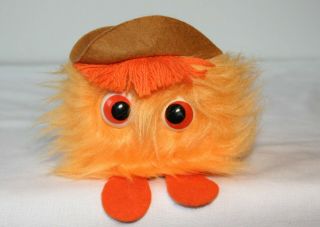 Vintage 1967 I ' m A Furple Plush Monster Stuffed Spectacular Toy Orange Hairy Hat 2