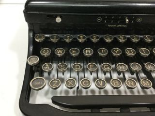 Vintage Royal Portable Typewriter Touch Control Black 1930s Era Glass Keys 4