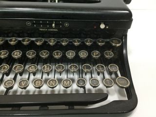 Vintage Royal Portable Typewriter Touch Control Black 1930s Era Glass Keys 5