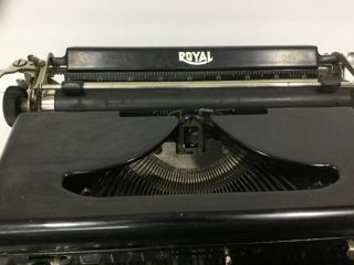 Vintage Royal Portable Typewriter Touch Control Black 1930s Era Glass Keys 7