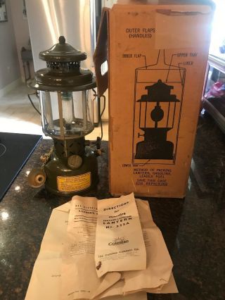 Coleman Us Military 1952 Single Mantle Gas Leaded Fuel Lantern W/tools & Funnel