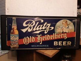 Vintage Blatz Old Heidelberg Framed Paper Advertising