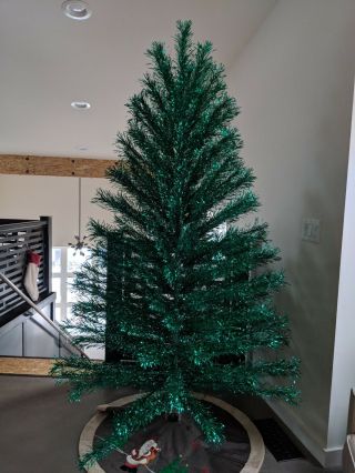 Vintage Green aluminum Christmas Tree - 7 foot 7