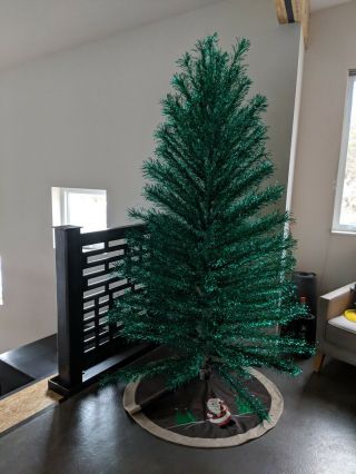 Vintage Green aluminum Christmas Tree - 7 foot 8
