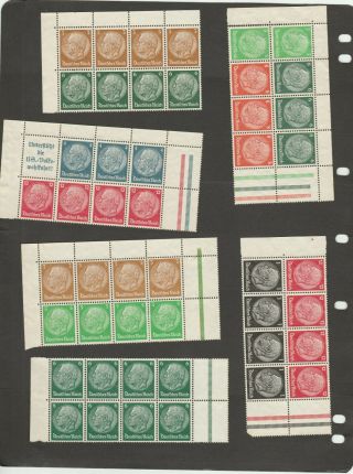Deutsches Reich Stamps Mnh / No Glue