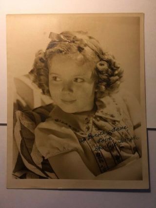 Shirley Temple Rare Very Early Vintage 8 " By 10 " Autographed Photo